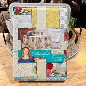 The Pioneer Woman SWEET ROSE Patchwork Tablecloth with Red and Yellow Accents